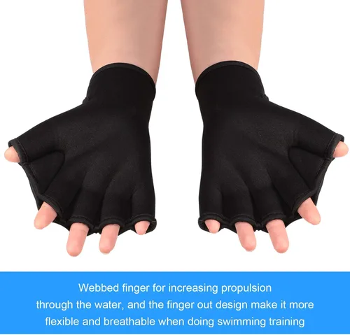 Miniatura 3 de Sumind 2 pares de guantes de natación de neopreno para entrenamiento acuático, guantes de neopreno, para fitness, aeróbicos acuáticos, entrenamiento