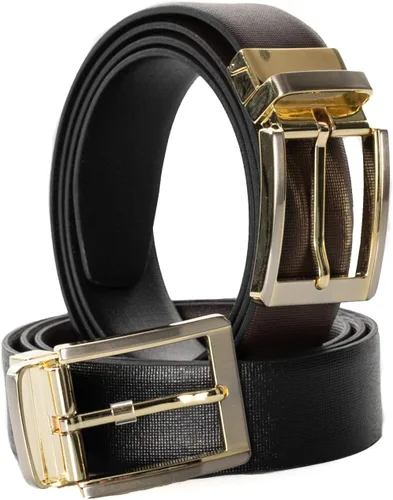 Miniatura 2 de Cinturón de piel para hombre de Monza, formal y reversible, 1.25 pulgadas de ancho, ambos lados
