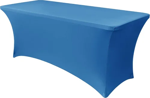 Miniatura 78 de Obstal Funda de mesa de elastano elástica de 4 pies para mesas plegables estándar, paquete de 2 manteles rectangulares universales ajustables