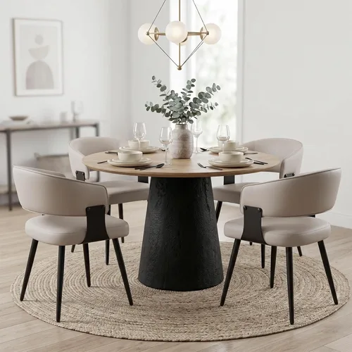 Miniatura 24 de Dining Chairs Set of 2, Modern Upholstered Faux Leather Kitchen Chairs with Curved Back, Easy to Assemble & Clean for Dining Room, Restaurant, Cafe