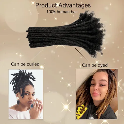 Miniatura 4 de Extensiones de cabello humano con 10 hebras de 6 pulgadas, 100 % hechas a mano, extensiones permanentes de rastas para mujeres y hombres, se pueden