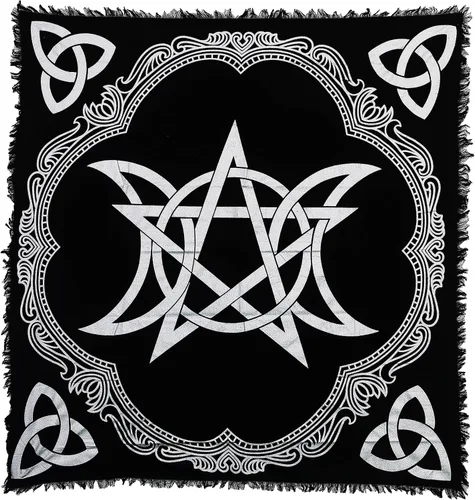Miniatura 10 de Indian Consigners Paño de altar celta pentagrama brujería Alter Tarot Spread Top Cloth Wiccan Square Spiritual 18 por 18 Sagrado