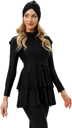 Miniatura 2 de Conjunto de 3 piezas de traje de baño para mujer, camiseta de manga larga, pantalones y hijab, traje de baño musulmán islámico de cuerpo completo