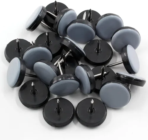 24 deslizadores de uñas de 7/8 pulgadas (0.866 in), deslizadores redondos de teflón para patas de silla, deslizadores de pies de muebles,