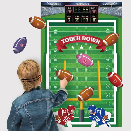Miniatura 4 de Hooqict Pin The Football on The Goalpost Juegos de fiesta de fútbol para niños, día de juego, decoración de fiesta de cumpleaños, póster grande