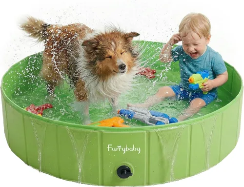 Miniatura 25 de Furrybaby Piscina para perros, piscina infantil plegable de plástico duro para perros grandes, portátil para mascotas, para nadar