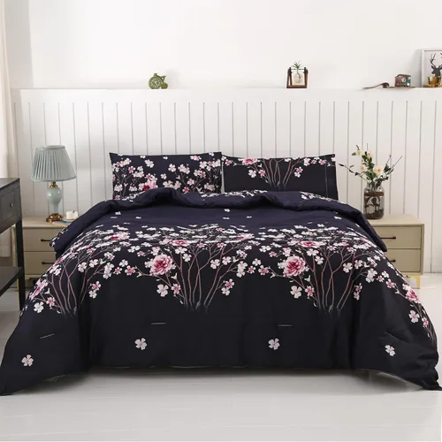 Miniatura 15 de SDIII - Juego de edredón de 3 piezas gris tamaño Queen con 2 fundas de almohada, juego de ropa de cama suave de microfibra cepillada gris para Gris