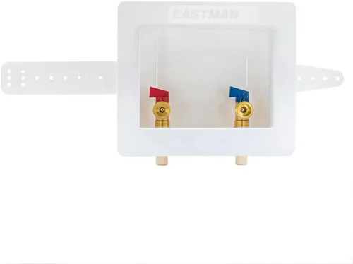 Miniatura 4 de Eastman Conexión de CPVC de 1/2 pulgada, caja de salida blanca para lavadora de drenaje central, 60249