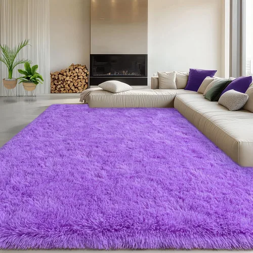 Miniatura 27 de Alfombra pequeña rosa para dormitorio, alfombras de área esponjosas peludas de 2x3 pies para habitación de niñas y niños, alfombra suave