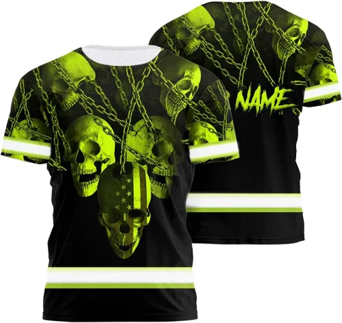 Camisa de alta visibilidad para hombre, camisas de seguridad reflectantes con nombre personalizado para patriota, patriótico, veterano, militar