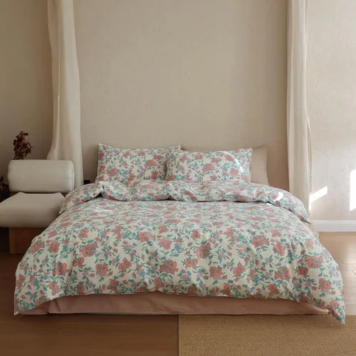 Miniatura 34 de EAVD - Juego de funda de edredón floral amarillo, tamaño Queen, de algodón, reversible, con estampado de jardín, floral, estético, 1 funda