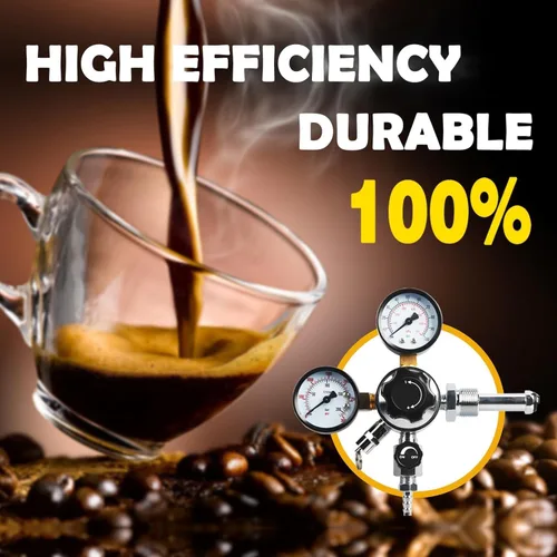 Miniatura 4 de PERA Regulador de nitrógeno de doble calibre CGA580 Regulador de cerveza de aire de gas con presión de entrega de 0-100 PSI Premium, línea de gas