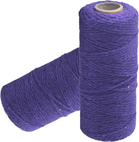 Miniatura 8 de Cuerda de algodón para panaderos: cuerda de pan púrpura claro de 0.079 in, cuerda de 656 pies para envolver regalos 06 Púrpura Claro