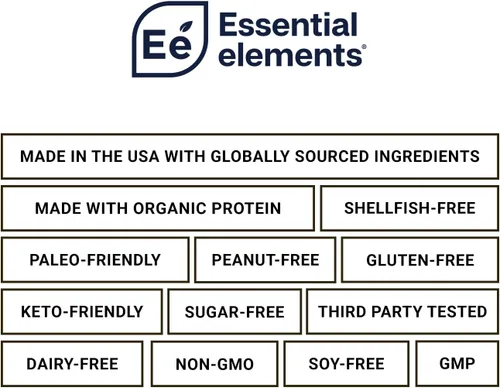 Miniatura 5 de Essential Elements Polvo de proteína orgánica a base de plantas, sabor cremoso a chocolate, vegano, con tarifa de azúcar y apto para dieta