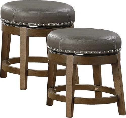 Miniatura 19 de Lexicon Blueridge Taburete giratorio de altura de comedor (juego de 2), 19.5 pulgadas SH, negro