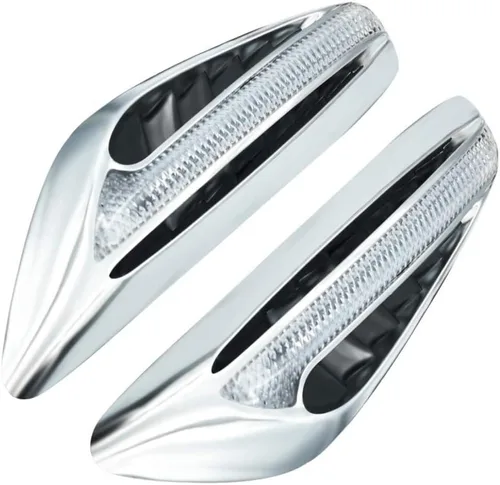 Miniatura 9 de Luces LED de posición laterales en forma de hoja, luces de conducción de doble color (blanco y amarillo/ámbar) para motocicletas, paquete de 2