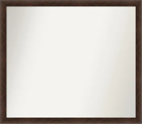 Miniatura 246 de Amanti Art Espejo de pared personalizado no biselado (24 x 27 pulgadas), marco estrecho de nogal chipre - varios tamaños personalizados - Espejo