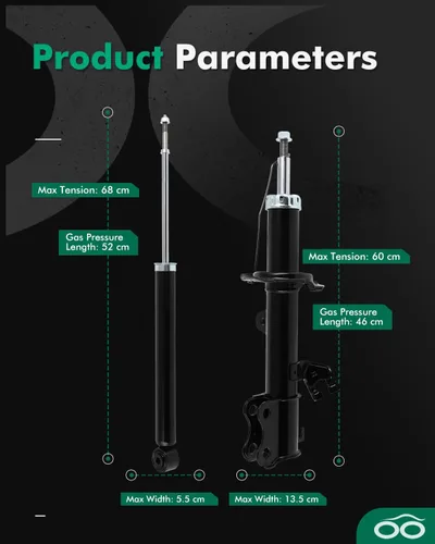Miniatura 3 de SCITOO - Amortiguadores delanteros y traseros para Nissan compatible con Nissan 2015-2019 para Nissan Versa, 2014-2019 para Nissan Versa Note Shocks