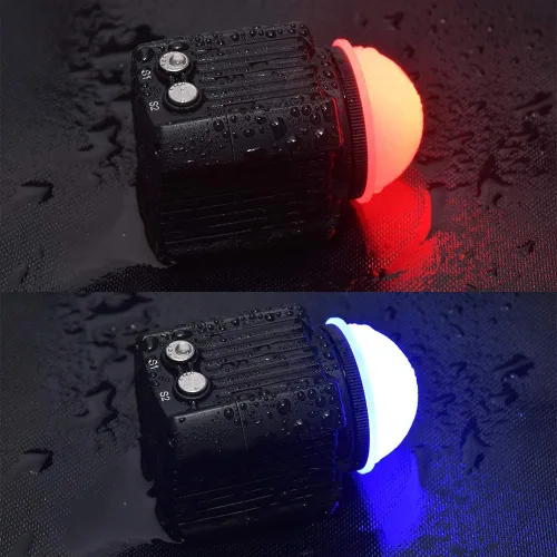 Miniatura 4 de Luz de video de buceo impermeable de 195 pies/196.9 ft, blanco, rojo, azul, mini cubo, luces LED para cámara con cabeza de bola, adaptador de zapata