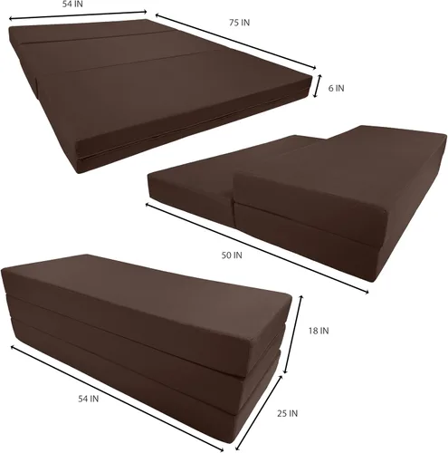 Miniatura 2 de D&D Futon Furniture Shikibuton - Camas de espuma de triple pliegue, colchón plegable, otomana, 1.8 libras de alta densidad, tamaño matrimonial