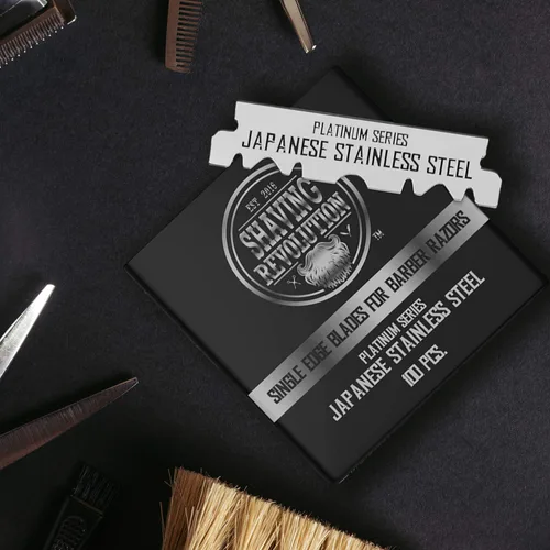 Miniatura 2 de Barber - Cuchillas de afeitar de un solo filo, 100 unidades de acero inoxidable