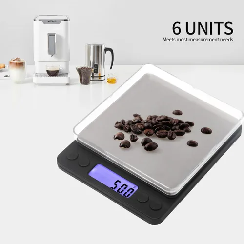 Miniatura 8 de Pequeña báscula digital de cocina para alimentos, escala de medición de laboratorio de joyería, mini bolsillo negro, 105.82 oz/0.00 oz, adecuada