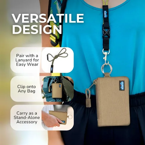 Miniatura 21 de KAVU Stirling Cartera delgada de lona de algodón con cremallera de doble cara