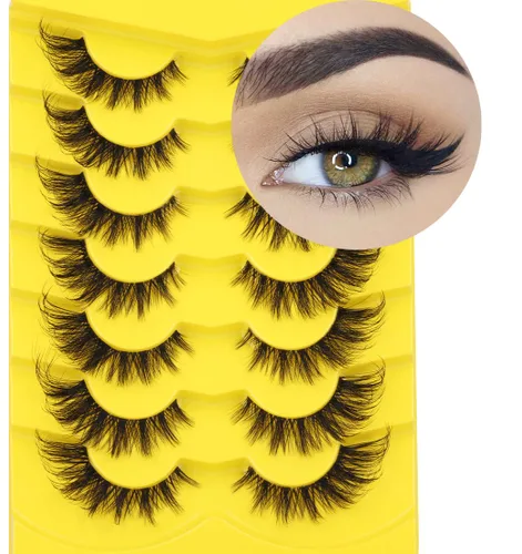 Miniatura 9 de Pestañas postizas de aspecto natural, pestañas de visón sintético, pestañas onduladas tipo zorro que parecen extensiones, pestañas de visón 3D