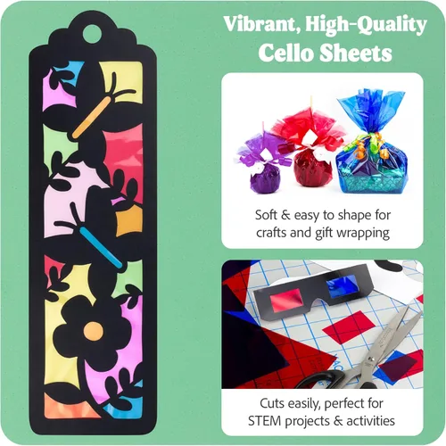 Miniatura 2 de Hygloss Cello Craft - Hoja de celofán, 8.5 x 11 pulgadas, 24 por paquete