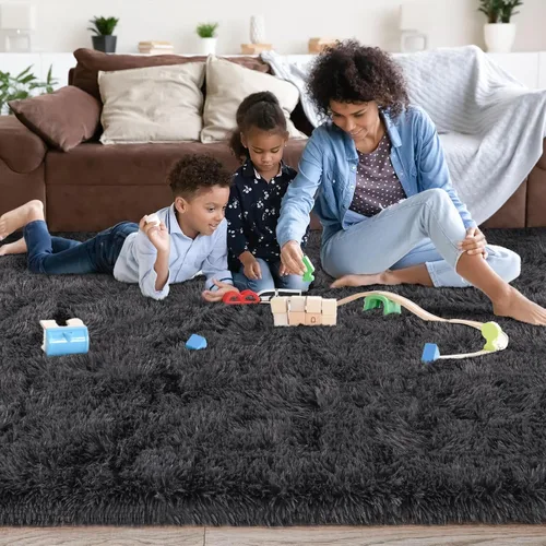 Miniatura 177 de Alfombras de área de 8x10 para sala de estar, alfombra shaggy grande ultra suave y esponjosa para dormitorio, alfombras de felpa mullida Blanco crema