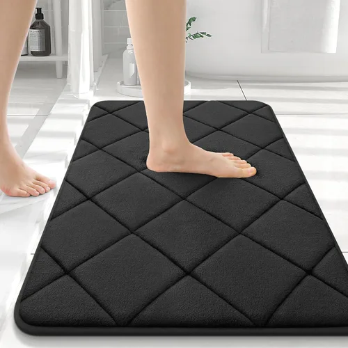 Miniatura 113 de OLANLY Tapete de baño de espuma viscoelástica de 24 x 16 pulgadas, ultra suave y absorbente, lavable a máquina, cómodo tapete de baño para suelo