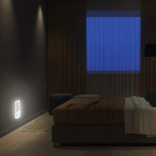 Miniatura 5 de Sumind 2 luces nocturnas con diamantes de imitación plateados, enchufables, con brillo automático, lámpara de noche LED decorativa con sensor de luz