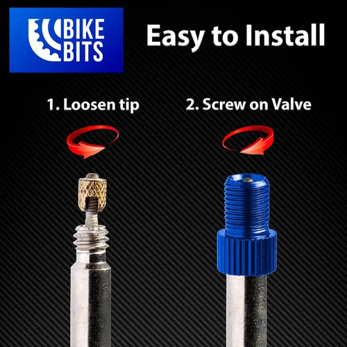 Miniatura 3 de Adaptador de válvula Presta para bicicleta – Convierte Presta a Schrader – Francés/Reino Unido a Estados Unidos – infla neumáticos con bomba Gorras