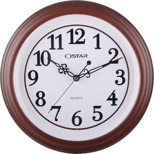 OSTAR Reloj de pared rústico silencioso, funciona con pilas, reloj redondo vintage de 12 pulgadas, decoración de pared para sala de estar,
