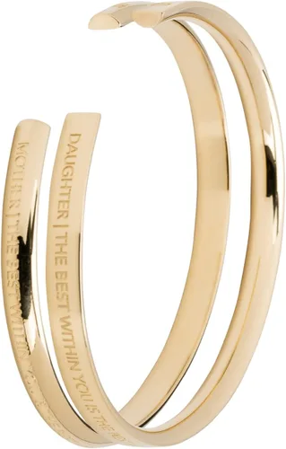 Stella Valle Mother Daughter Cuff Bracelet 18K Gold & Rhodium Plated Inspirational Bracelets for Women Adjustable Mantra Band Bracelet Gift for