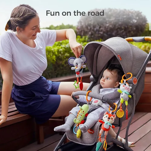 Miniatura 3 de TUMAMA - Paquete de 4 juguetes para bebés de 0, 3, 6, 9, 12 meses, juguetes de cuna colgantes para el desarrollo del recién nacido, asiento