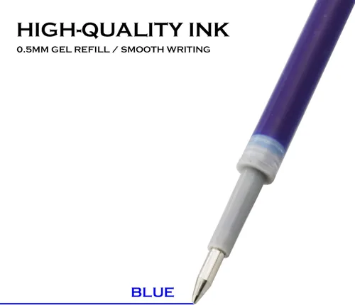 Miniatura 4 de DunBong Recambios de tinta de gel azul, repuestos de bolígrafos de gel líquido, línea fina de 0.020 in, juego de 10 (azul)