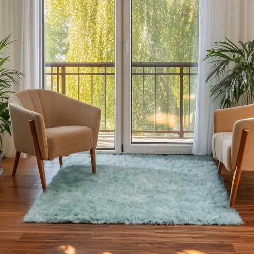 Miniatura 46 de Super Area Rugs - Alfombra de piel de oveja suave y esponjosa Gris oscuro