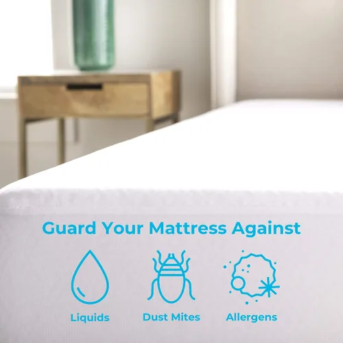 Miniatura 7 de Linenspa - Cubrecolchón de espuma viscoelástica con gel, de 2 pulgadas, tamaño Queen y protector de colchón impermeable suave de alta calidad, sin