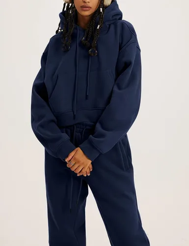Miniatura 63 de Kissonic Conjunto deportivo de forro polar para mujer, 2 piezas, sudadera con capucha y pantalones deportivos