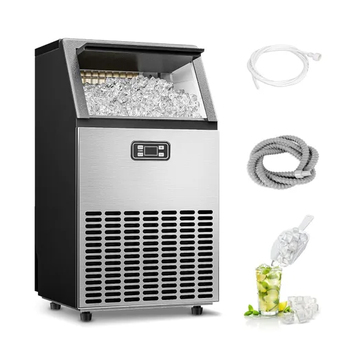 ICYGLEE Máquina comercial para hacer hielo, 100 libras/Producción diaria de hielo Máquina de hielo bajo mostrador, Autolimpieza, Máquina de hielo de