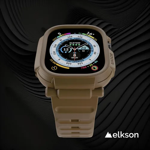 Miniatura 3 de elkson Funda de Banda para Apple Watch Ultra de 49mm 3/2/1 con Protector de Pantalla de Vidrio Templado, Serie Quattro Pro Resistente para Correa