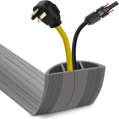 Miniatura 20 de JAHOMFAI Cubierta para cables de piso 1m de largo, cubiertas para cables en el suelo para proteger los cables y prevenir riesgos de caídas, fácil
