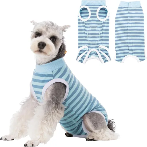 Miniatura 9 de Coppthinktu Traje de recuperación para perros, mameluco para cirugía, traje de recuperación de cirugía para perros pequeños y medianos, collar
