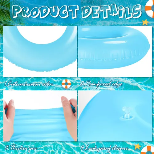 Miniatura 3 de 4 flotadores inflables para piscina, anillos de natación para adultos, tubo interior de natación, balsa, juguetes para playa, piscina, suministros