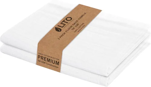 Miniatura 33 de Toallas de saco de harina Toalla de té para manualidades Paños de cocina Toalla de algodón en blanco para bordado Cubierta de lino