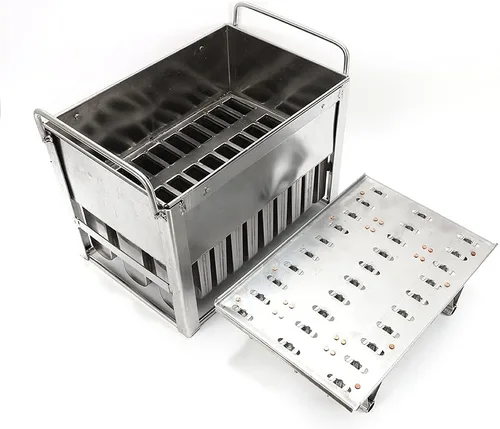 Miniatura 4 de 30 moldes de acero inoxidable para helados congelados, bandeja para congelador, soporte para palitos de helado comercial, plateado (tipo 1)