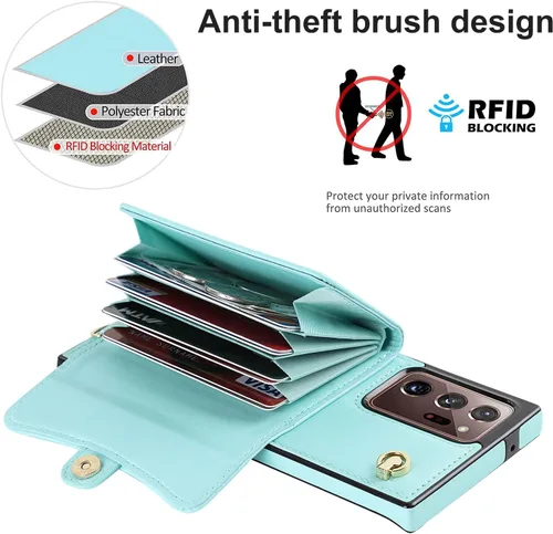 Miniatura 2 de Funda para Samsung Galaxy Note 20 de 6.7 pulgadas, bandolera con correa de hombro, funda protectora de moda para Galaxy Note 20 (azul)