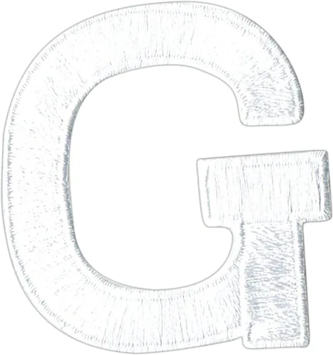 Miniatura 19 de Letras y números blancos de 1-7/8", parche para planchar, bordado (letra M)