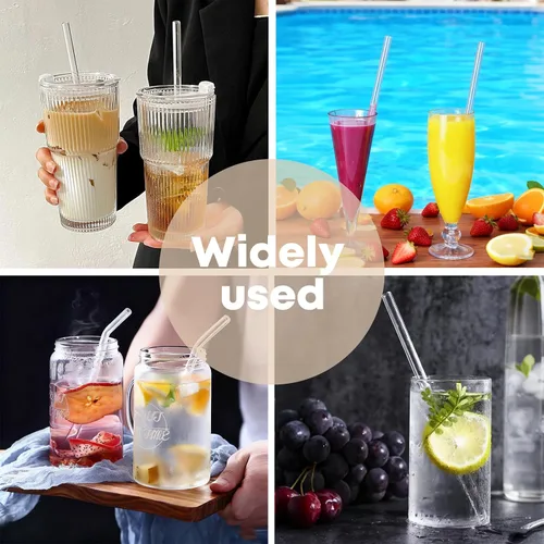 Miniatura 9 de Paquete de 4 popotes transparentes de repuesto para vaso Stanley de 20 onzas y 14 onzas, pajitas de plástico reutilizables de 8.85 pulgadas